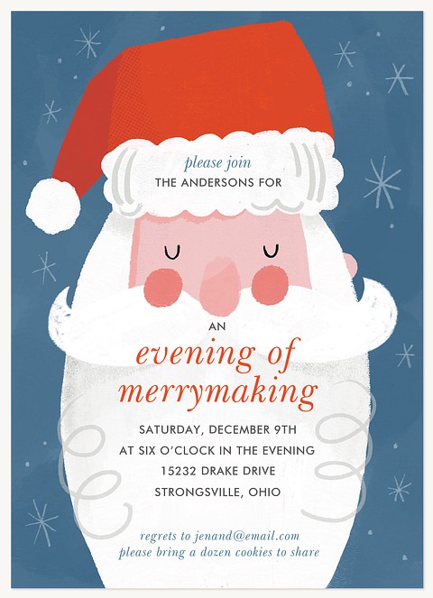 Merry Santa Holiday Party Invitations