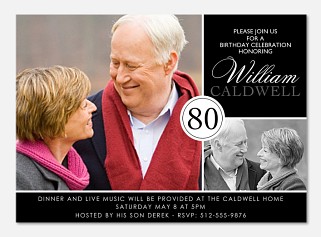 80th Birthday Invitations