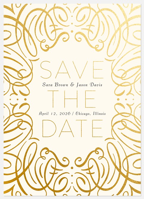 Nouveau Flourish Save the Date Photo Cards