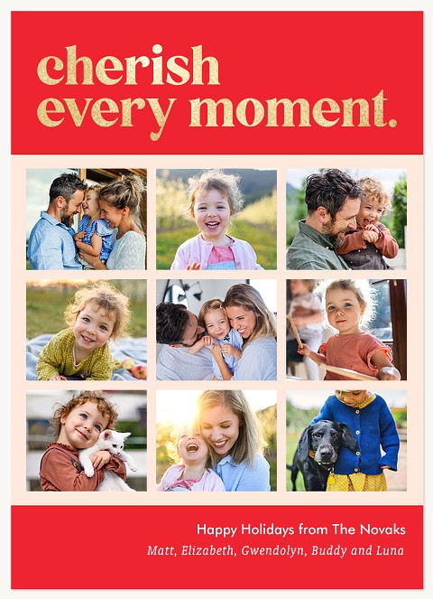 Cherish Every Moment Personalized Holiday Cards