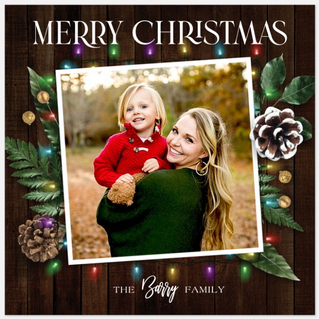 Lights & Leaves Holiday Photo Cards