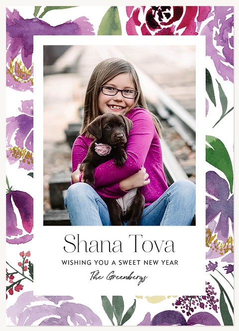 Watercolor Garden Rosh Hashanah cards