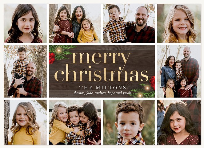 Twinkling Collage Personalized Holiday Cards