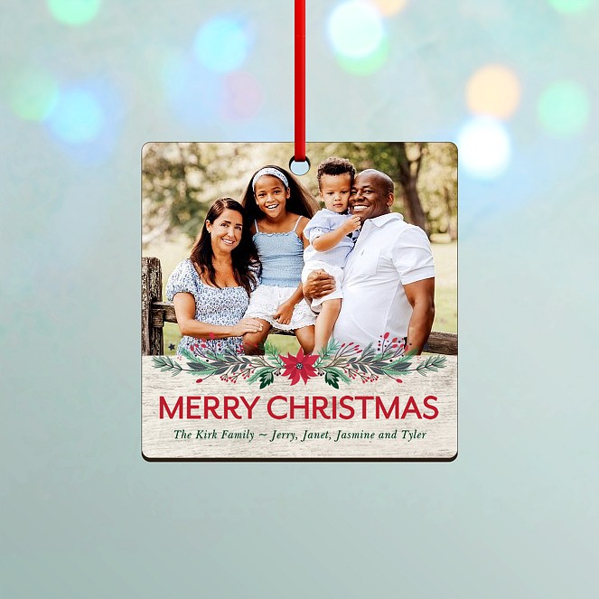 Poinsettia Garland  Custom Ornaments