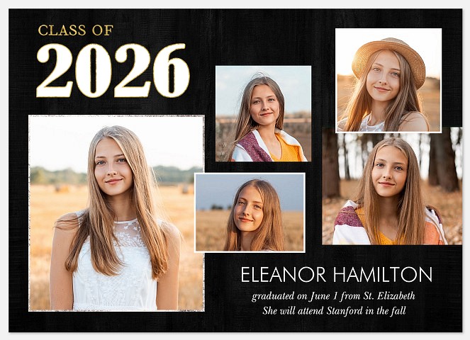 Golden Accent Graduation Cards