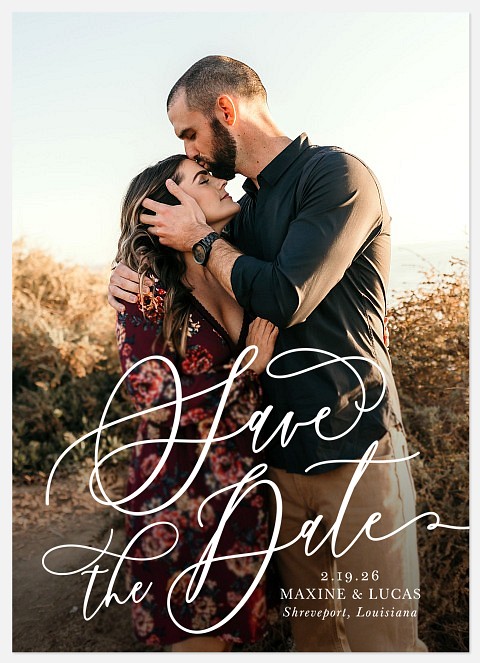 Grande Script Save the Date Photo Cards