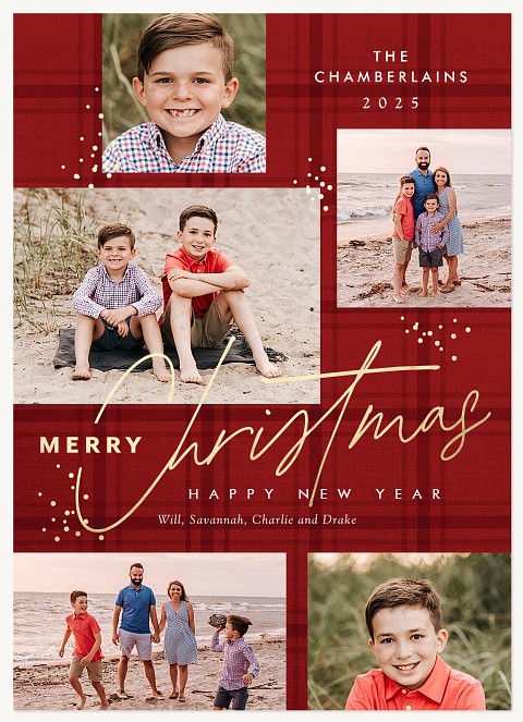 Lightroom Tartan Personalized Holiday Cards