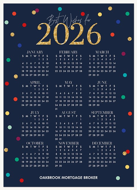 Confetti Calendar Business Holiday Cards
