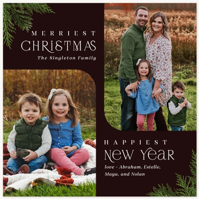 Split Screen Personalized Holiday Cards