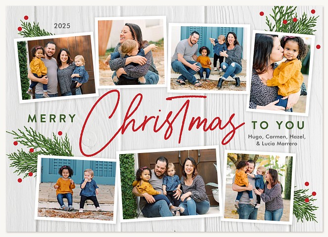 Rustic Snapshots Personalized Holiday Cards