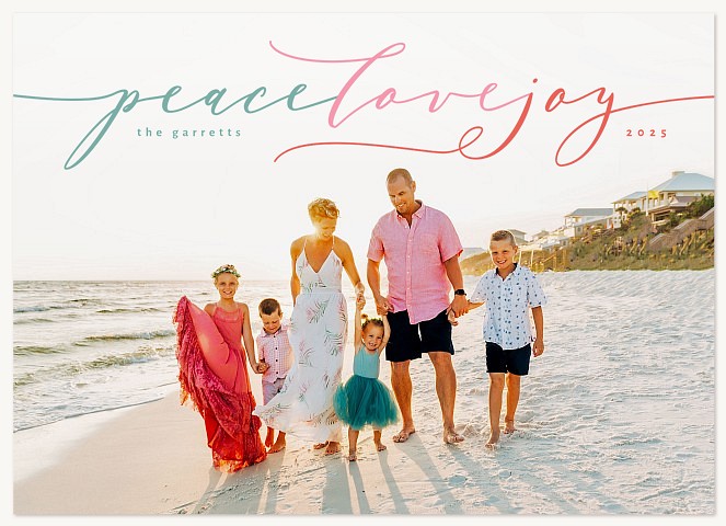 Ombre Script Personalized Holiday Cards
