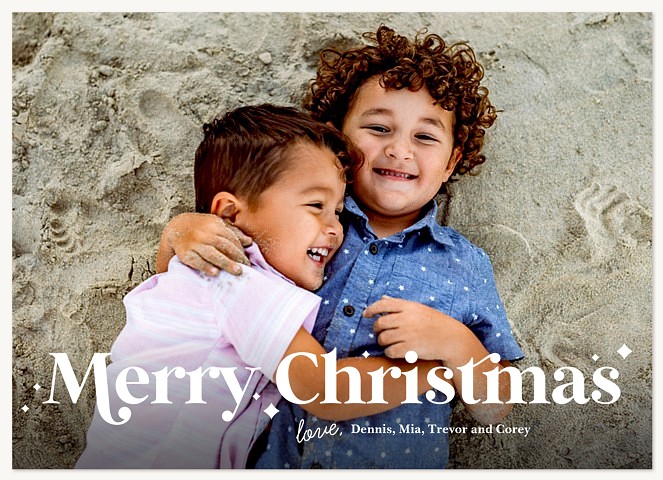 Simple Retro Personalized Holiday Cards