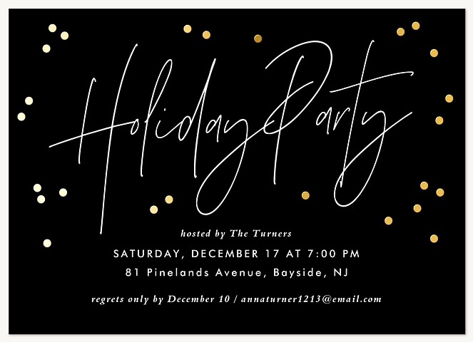Holiday Confetti Holiday Party Invitations