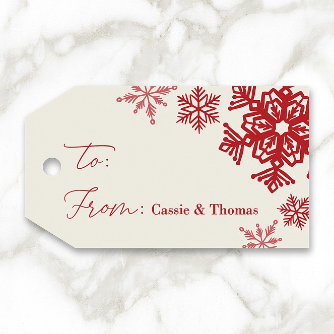 Snowflake Corners Custom Gift Tags