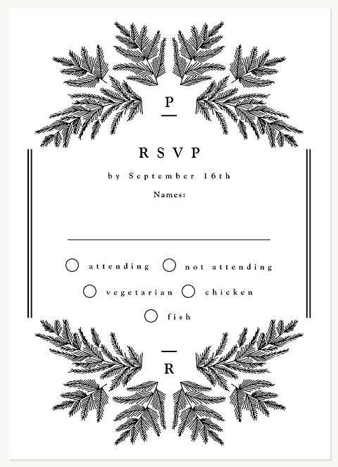 Golden Branches Wedding RSVP Cards