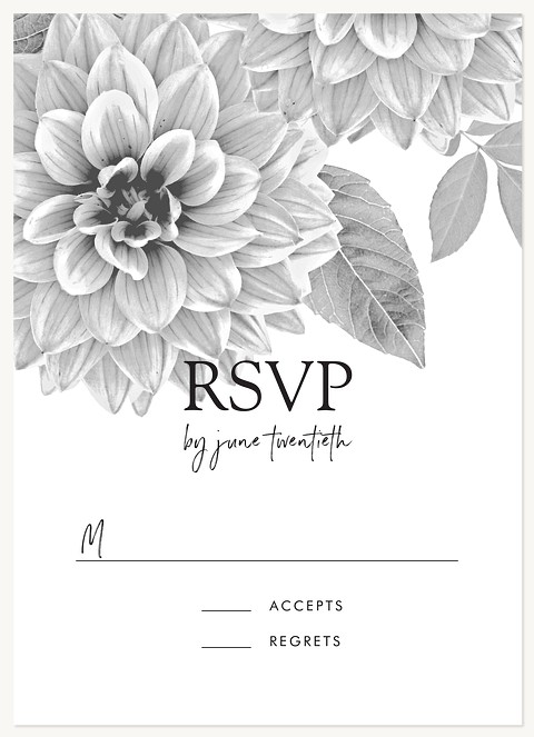 Modern Dahlia Wedding RSVP Cards