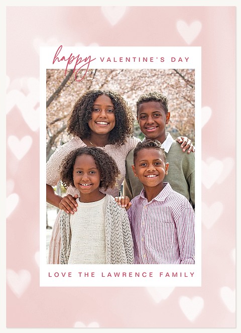 Glowing Hearts Valentines Cards