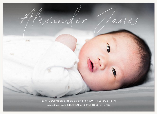 Modern Writing Baby Announcements