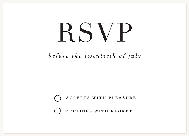 Simply Soho Wedding RSVP Cards