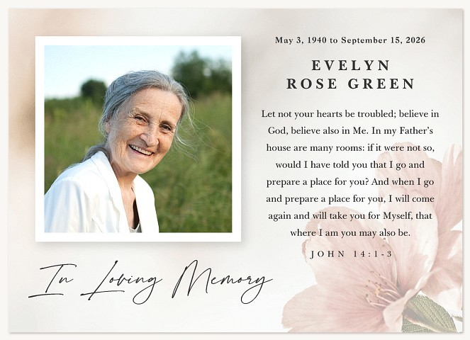 Soft Floral Memorial & Sympathy Cards