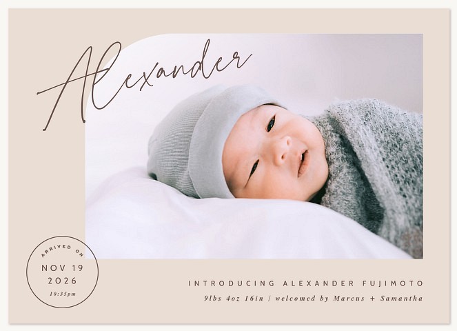 Modern Arch Baby Announcements