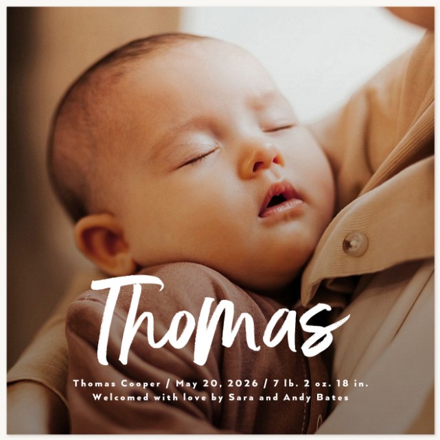 Chunky Script Baby Announcements
