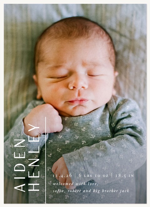 Modern Side Baby Announcements