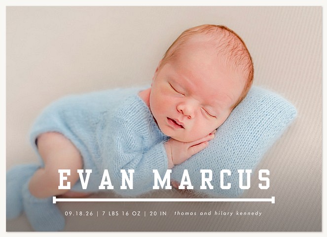 Sporty Divider Baby Announcements