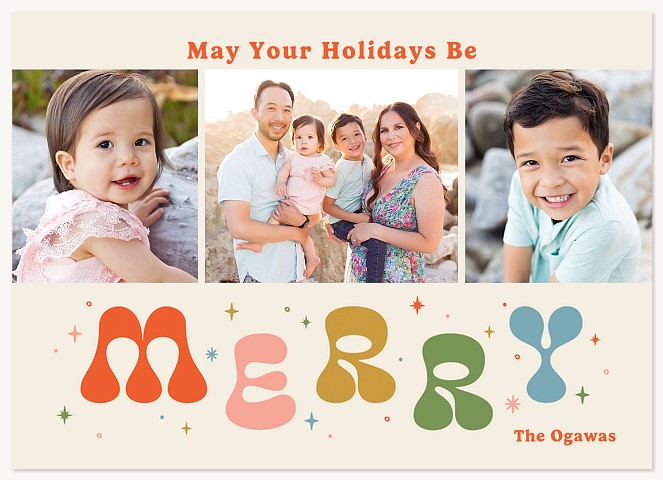 Retro Magic Personalized Holiday Cards
