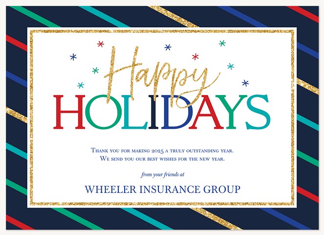 Colorful Wishes Business Holiday Cards