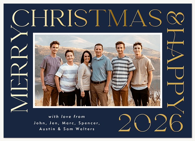 Typed Frame Personalized Holiday Cards