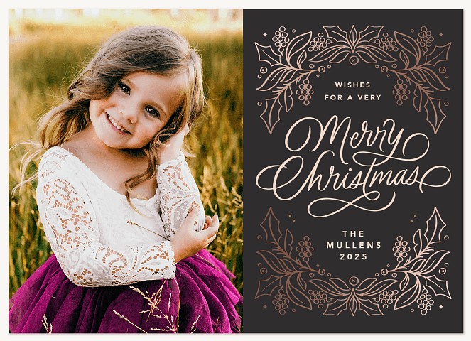 Shimmering Branches Personalized Holiday Cards