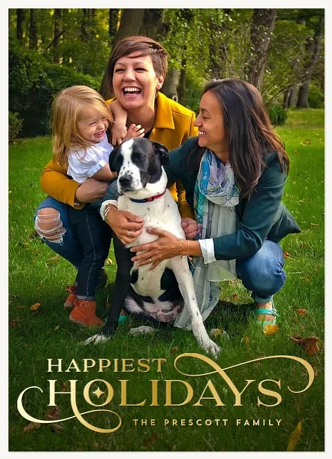 Elegant Flourish Personalized Holiday Cards