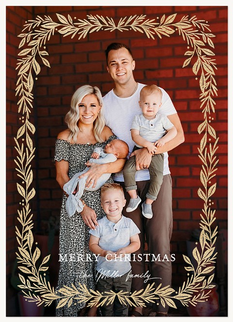 Glitter Wreath Personalized Holiday Cards