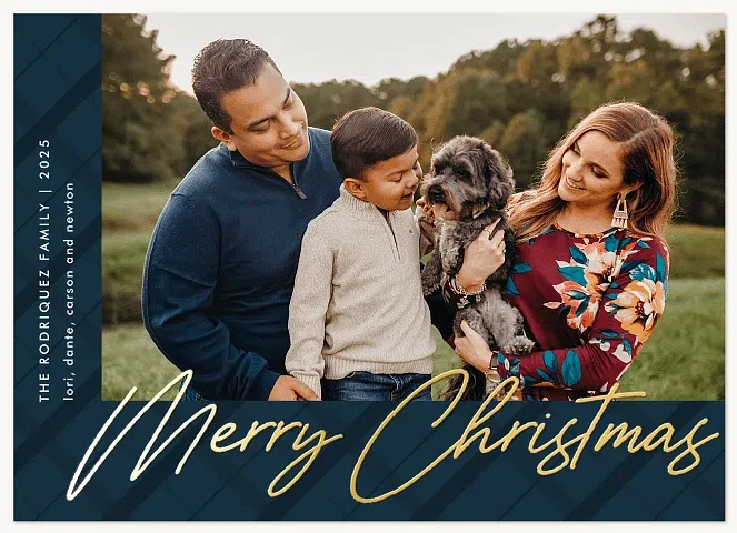 Glistening Script Personalized Holiday Cards