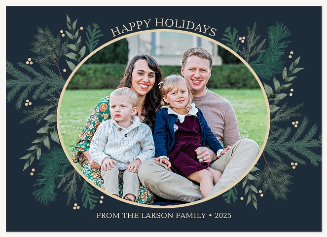 Holiday Wreath Personalized Holiday Cards