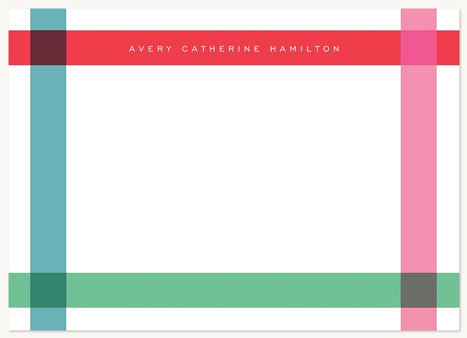 Rainbow Plaid Stationery