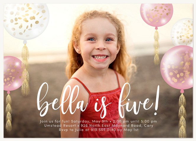 Elated Celebration Girl Birthday Party Invitations