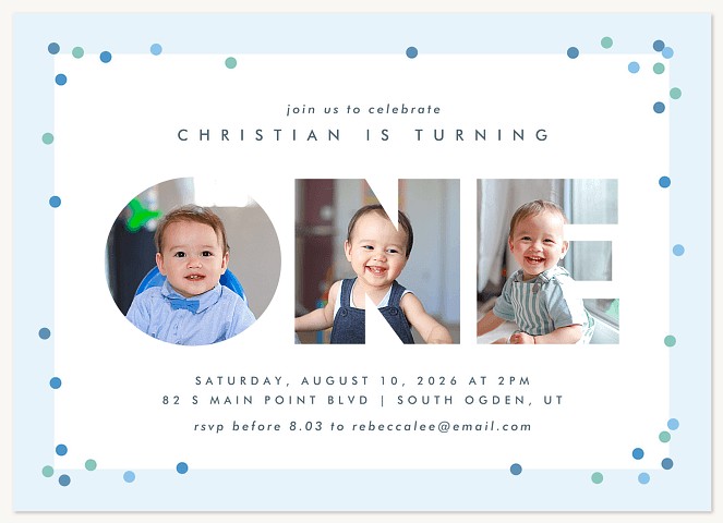 Big One Kids Birthday Invitations