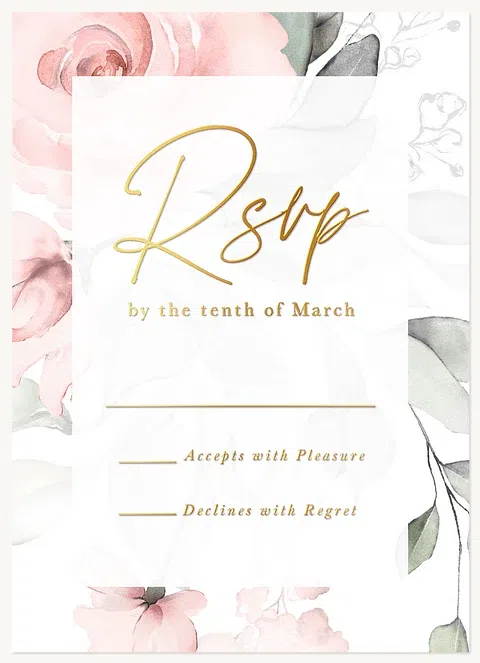 Watercolor Flowers Quinceañera RSVP Cards