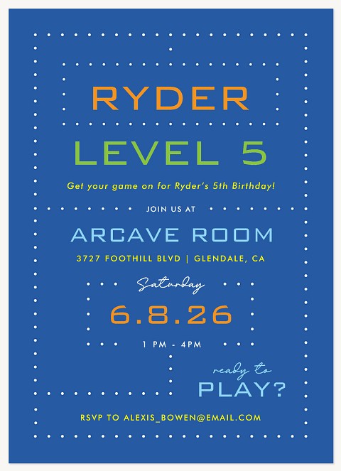 Level Up Bash Kids Birthday Invitations