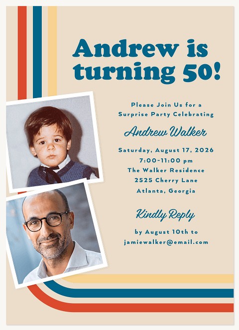 Throwback Birthday Adult Birthday Party Invitations