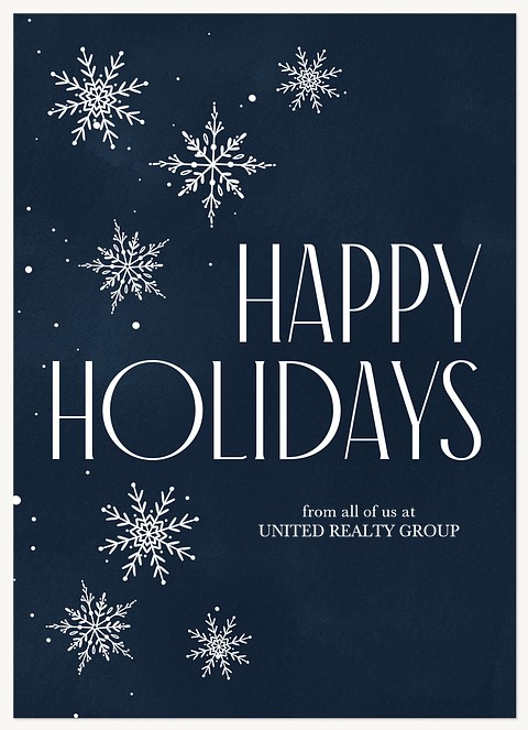 Side Snowflakes Business Holiday Cards