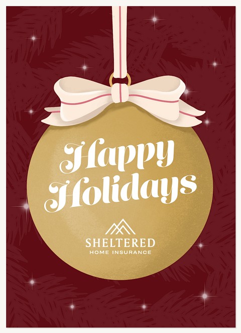 Golden Ornament Business Holiday Cards