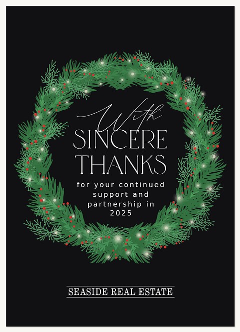 Lighted Wreath Business Holiday Cards