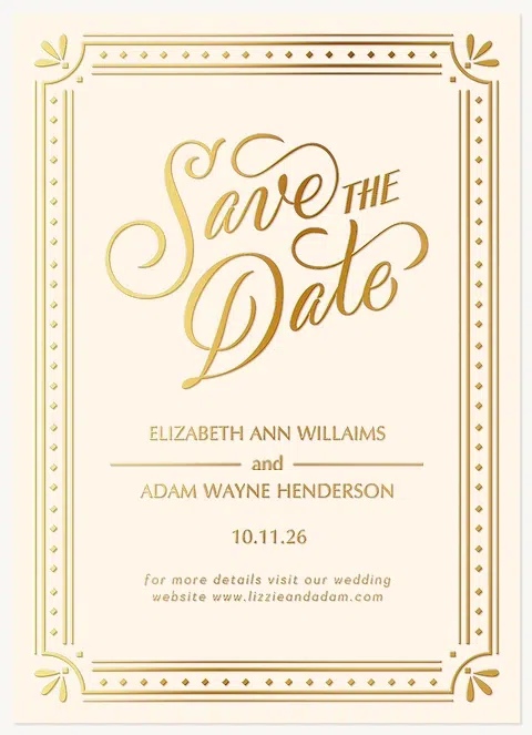 Gilded Reservation Save the Date Cards