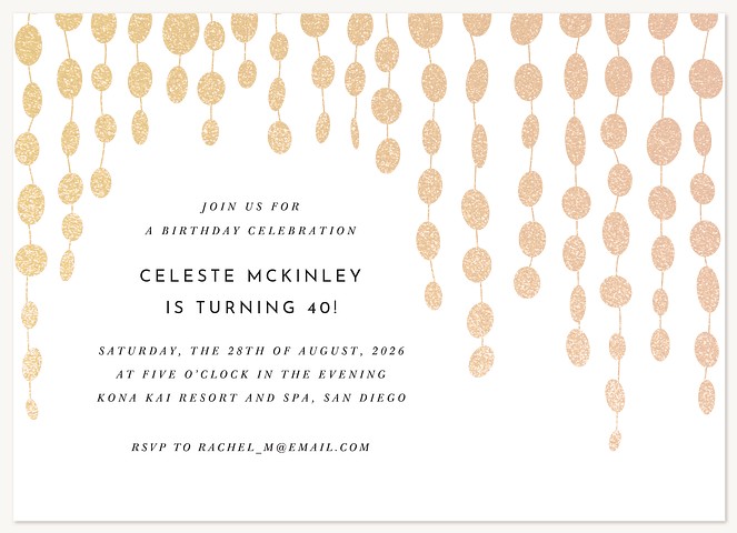 Capiz Shells Adult Birthday Party Invitations