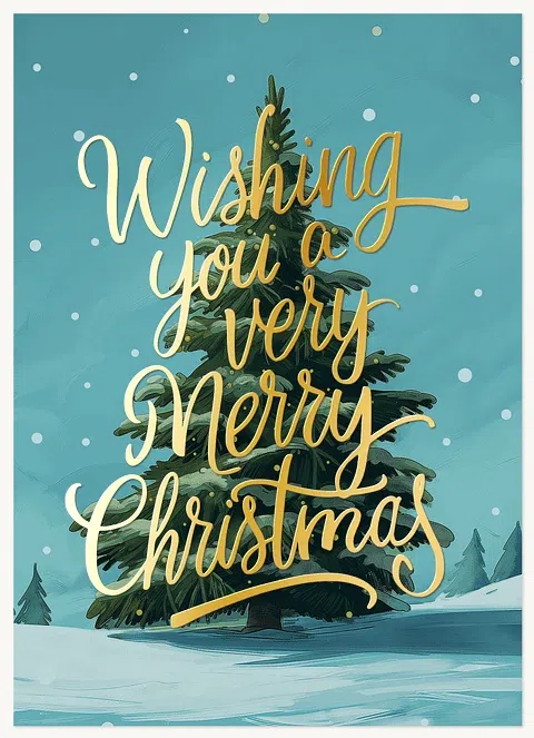 Gold Foil Tree Business Holiday Cards