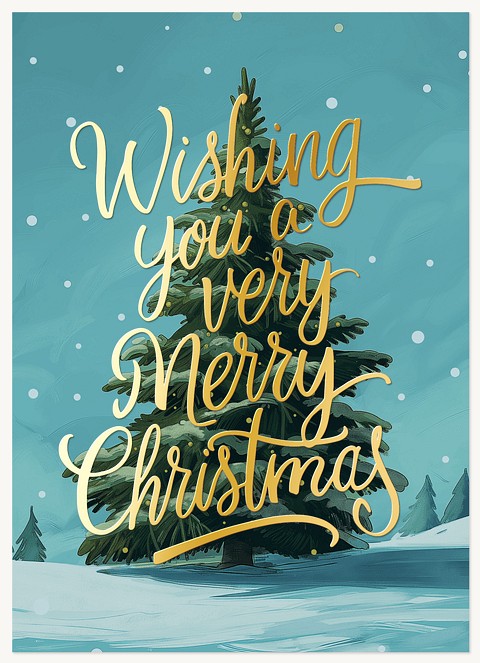 Gold Foil Tree Business Holiday Cards