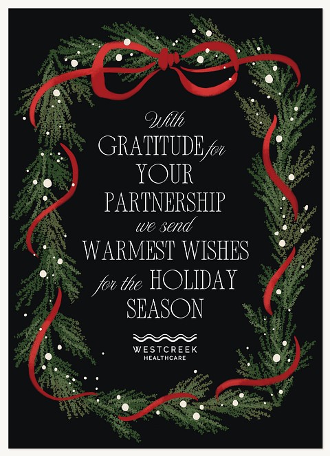 Charming Wreath Business Holiday Cards